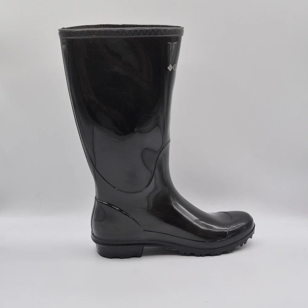 Columbia Boots Womens Size 8 Black Rubber Rain Omni-Heat Waterproof BL2607-010